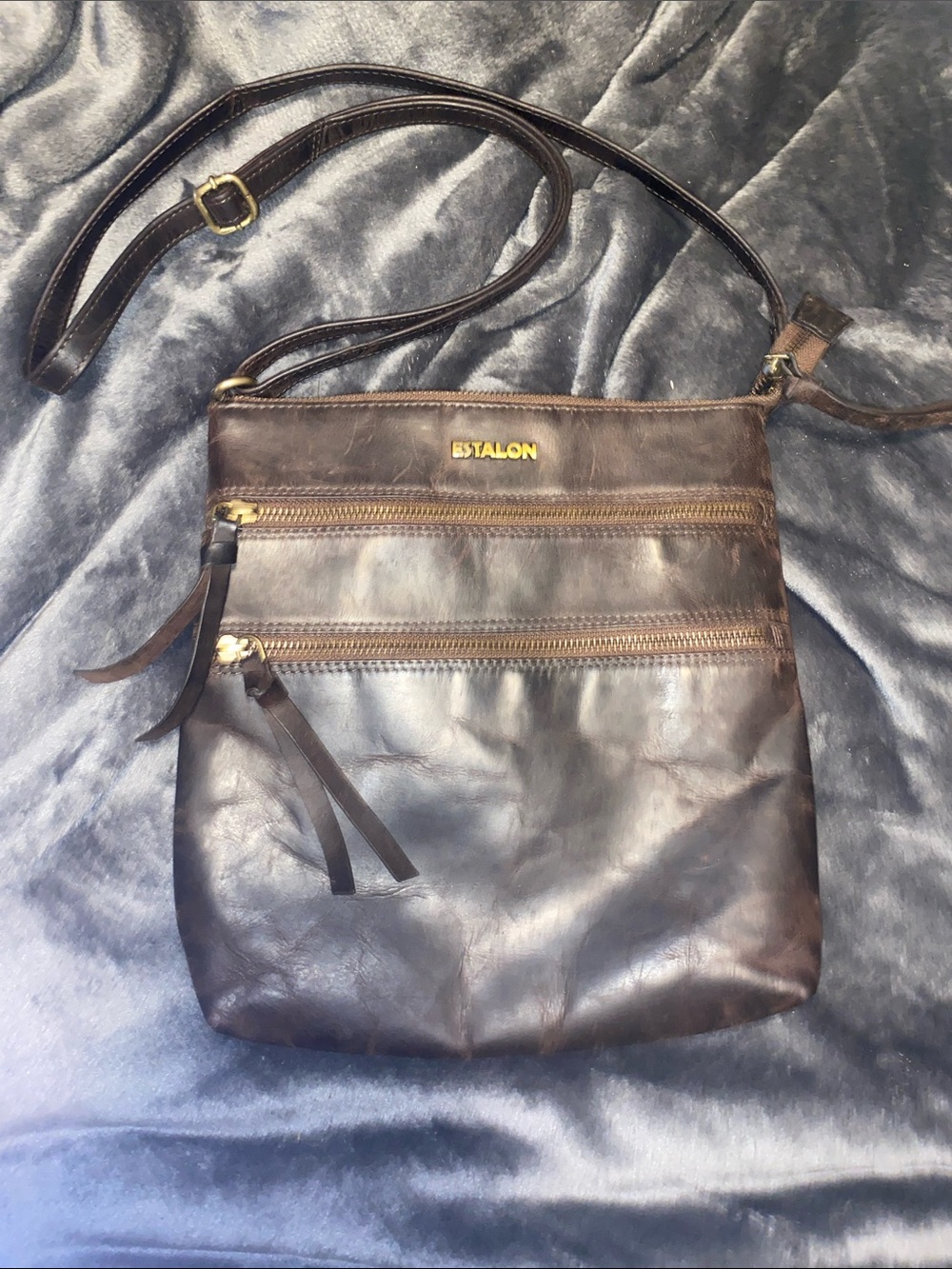 Estalon Dark Brown Leather Crossbody Bag for Women - Slim Everyday Carry
